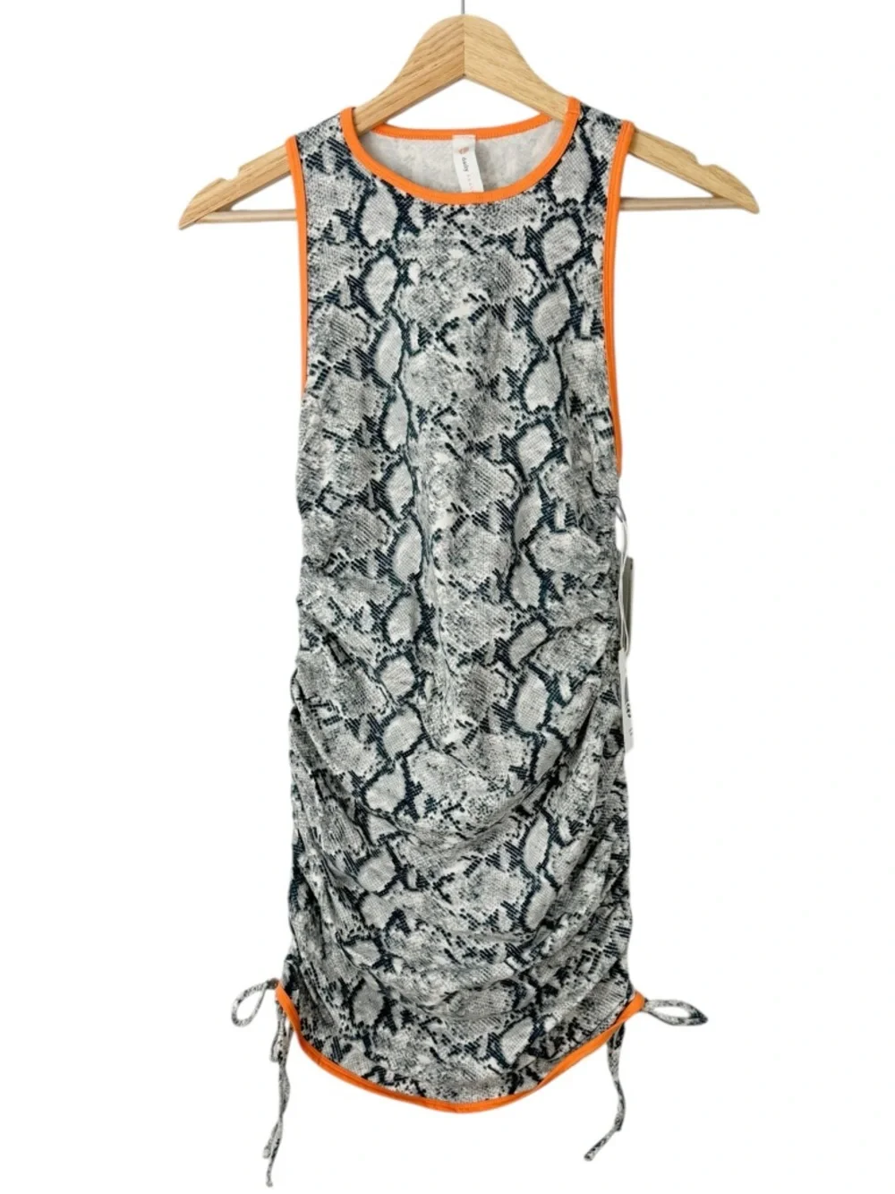 Anthropologie Daily Practice High-Neck Snake Print Ruched Mini Dress Small NWT - Picture 5 of 12